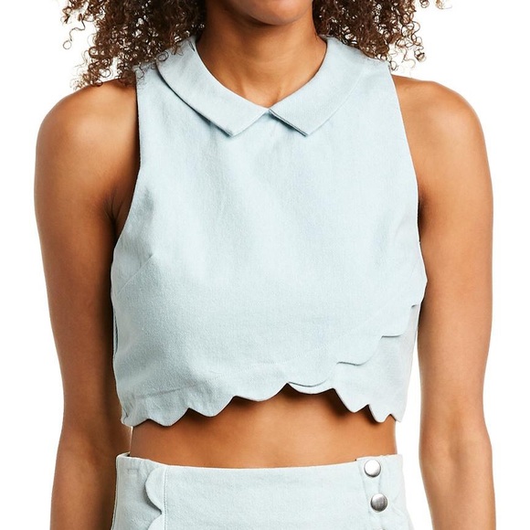 BCBGeneration denim scalloped two piece NWT - Picture 7 of 7